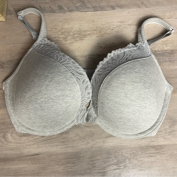 Cacique Other - Gray Lace Trim Bra Cacique Womens Full Support‎ Bra, Size 38F